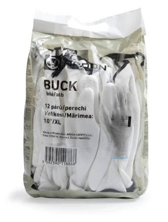 Rękawice powlekane ARDON®BUCK WHITE - opakowanie detaliczne - 12 par