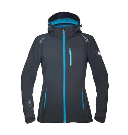 Kurtka damska softshell ARDON®FLORET czarna (niebieskie zamki)