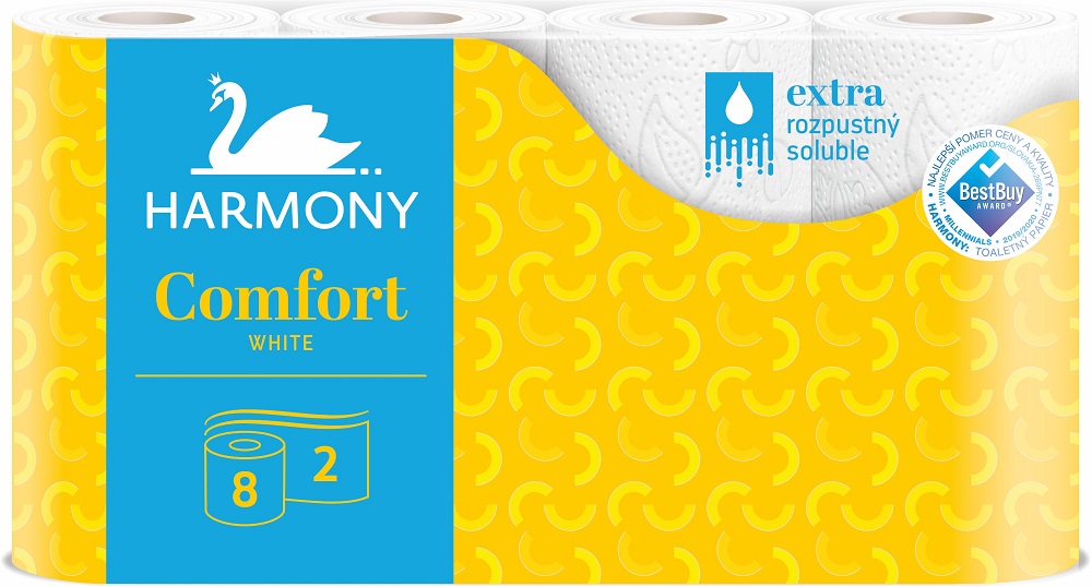 Toaletní papír HARMONY COMFORT 2-vrstvý (8 x 20,5 m)