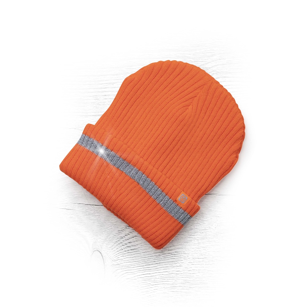 Zimní čepice pletená fleece  ARDON®SPARK s reflex. pruhem hi-vis oranžová